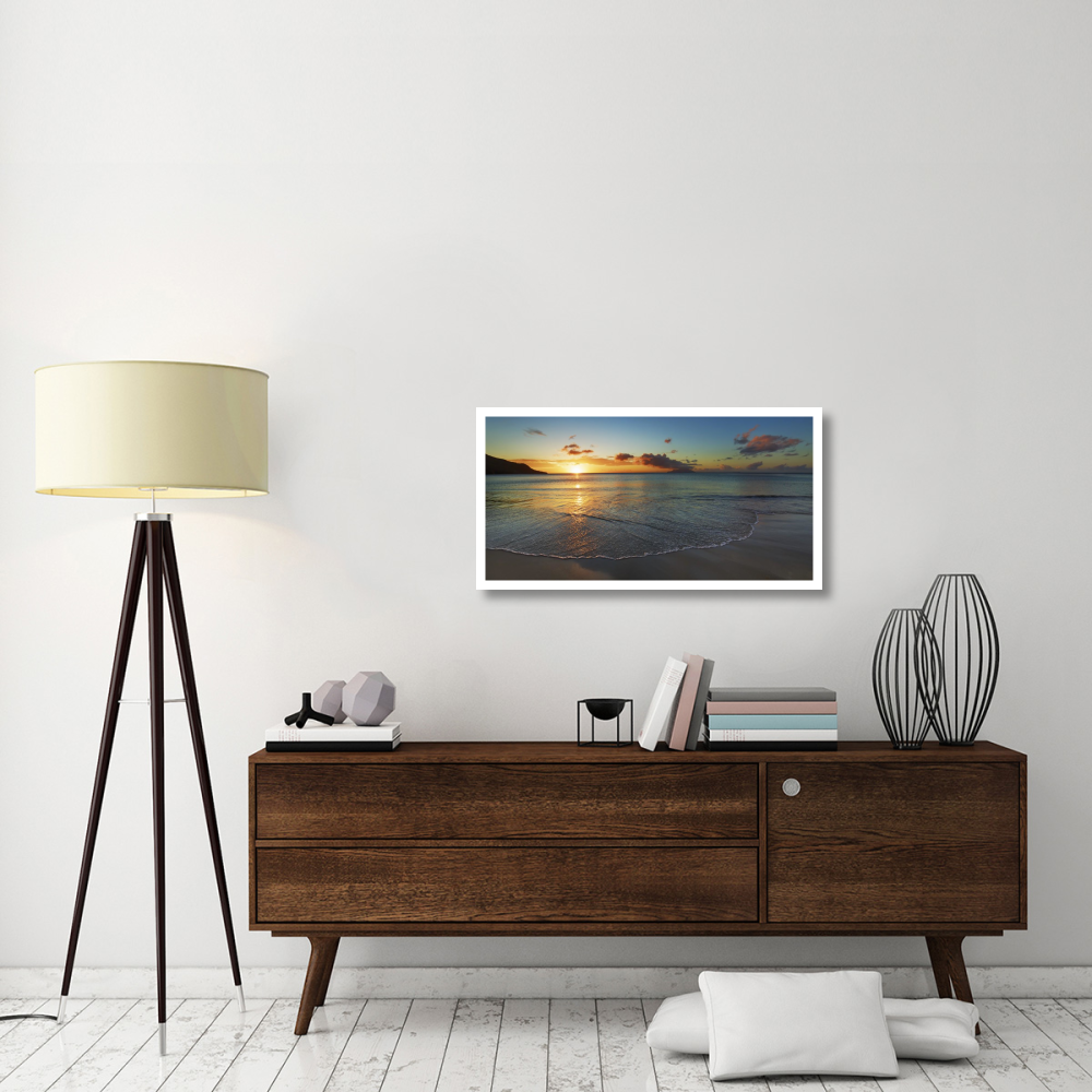 Baie Beau Vallon, Seychelles-Paper Art-38&quotx20"