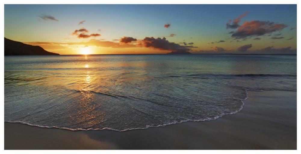 Baie Beau Vallon, Seychelles-Paper Art-74"x38"