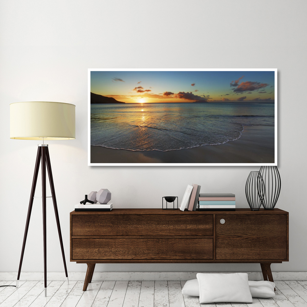 Baie Beau Vallon, Seychelles-Paper Art-74&quotx38"