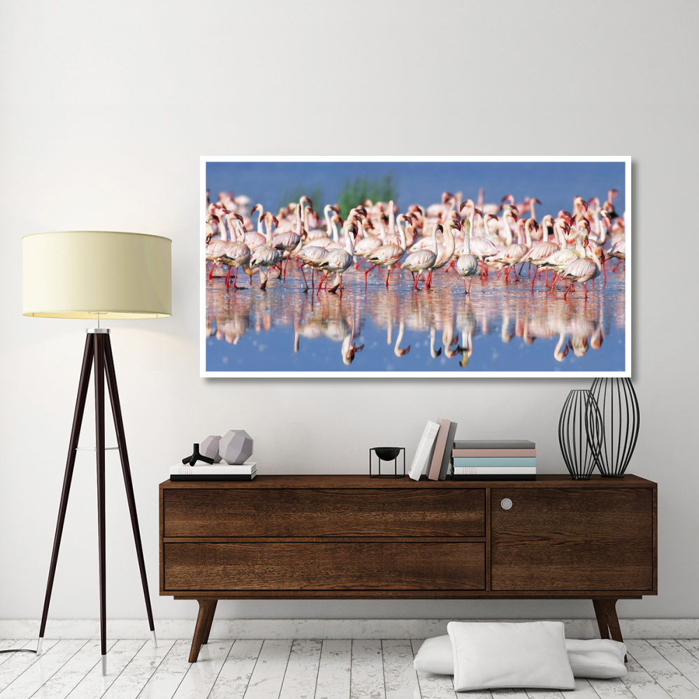 Lesser flamingo, Lake Nakuru, Kenya-Paper Art-74&quotx38"