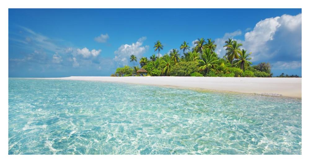 Palm island, Maldives-Paper Art-38"x20"