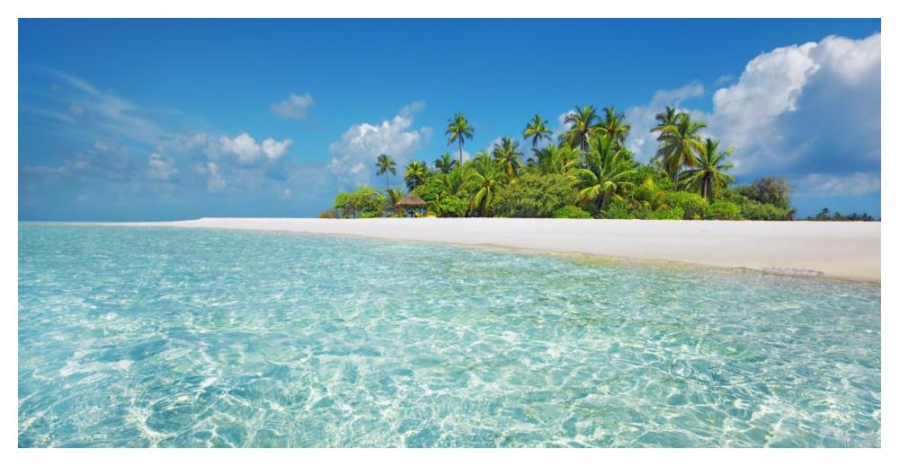 Palm island, Maldives-Paper Art-50"x26"