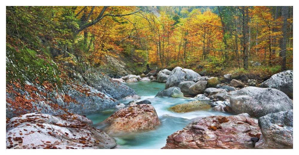 Mountain brook and rocks, Carinthia, Austria-Paper Art-50"x26"