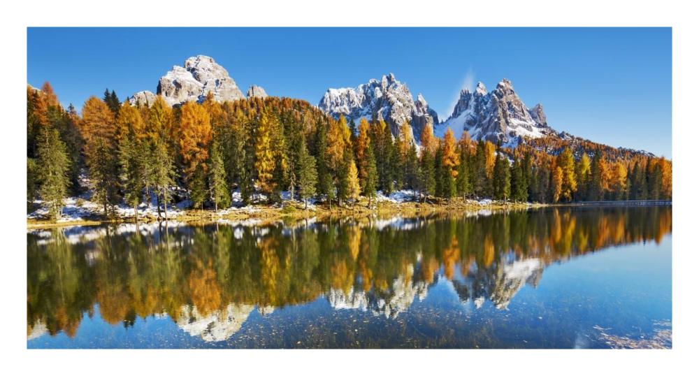 Lago Antorno and Misurina, Dolomites, Italy-Paper Art-26"x14"