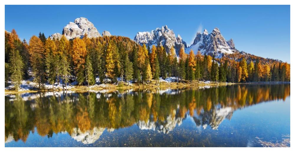 Lago Antorno and Misurina, Dolomites, Italy-Paper Art-62"x32"