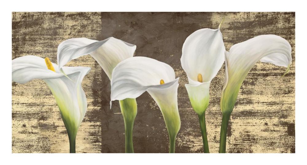 Callas on Gold (mocca variation)-Paper Art-26"x14"
