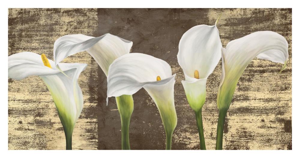 Callas on Gold (mocca variation)-Paper Art-38"x20"