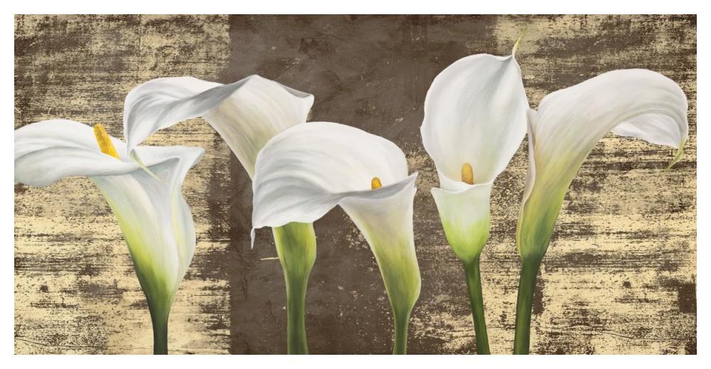 Callas on Gold (mocca variation)-Paper Art-50"x26"