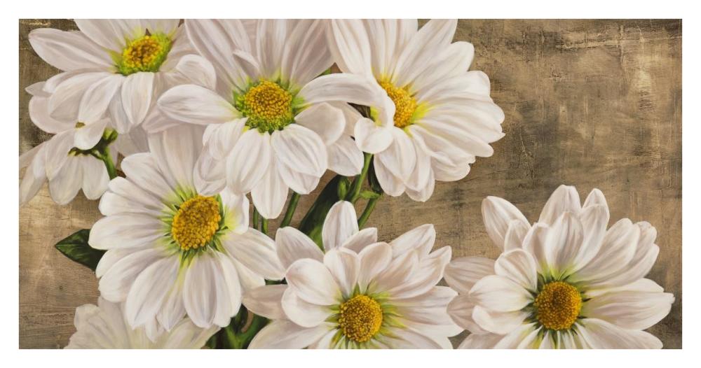 Daisies in the Moonlight-Paper Art-38"x20"