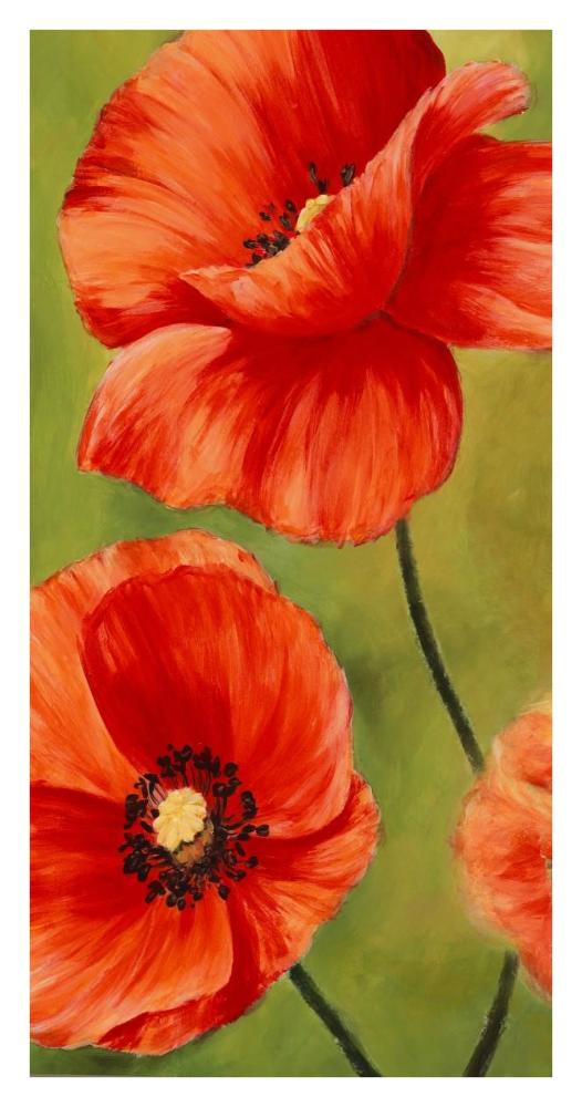 Poppies in the wind I-Paper Art-20"x38"