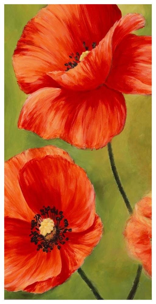 Poppies in the wind I-Paper Art-38"x74"