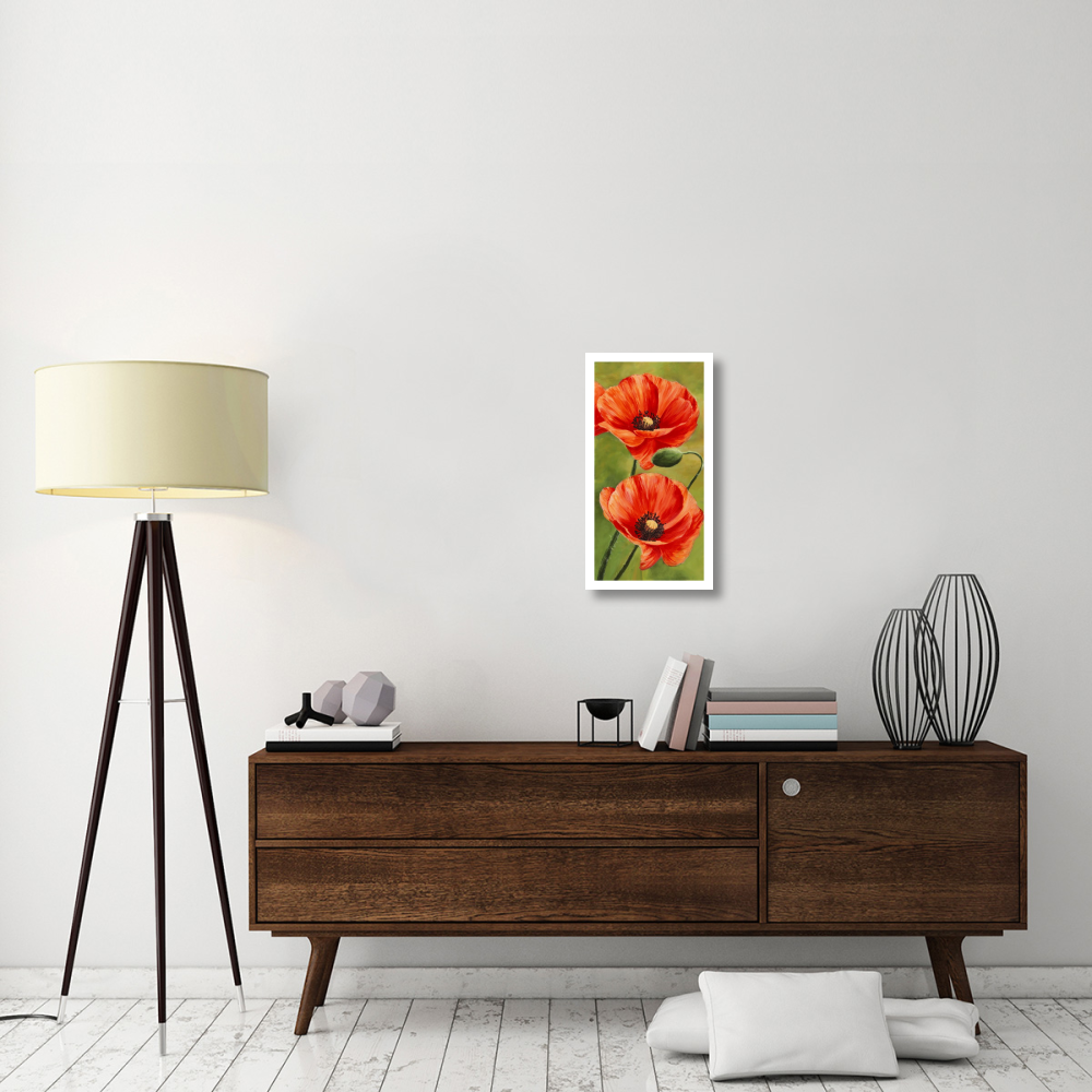 Poppies in the wind II-Paper Art-14&quotx26"