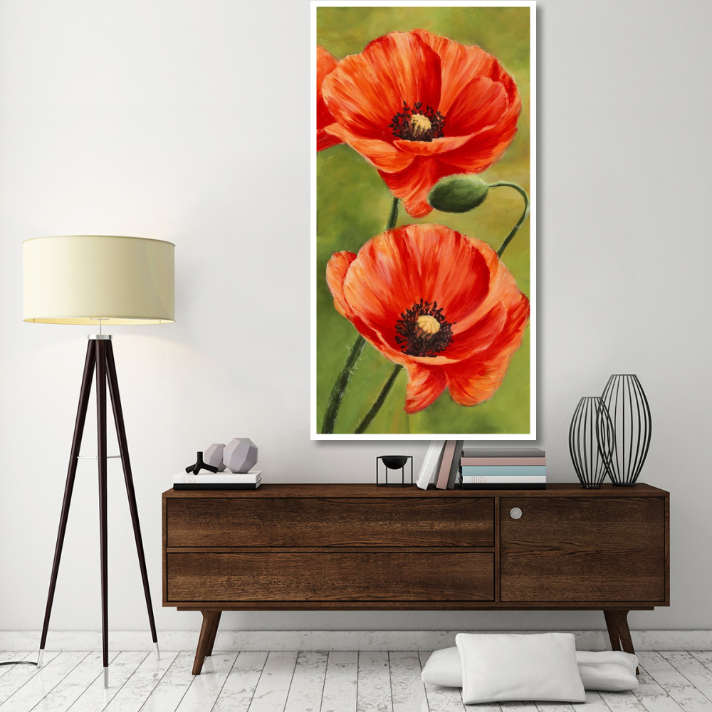 Poppies in the wind II-Paper Art-38&quotx74"
