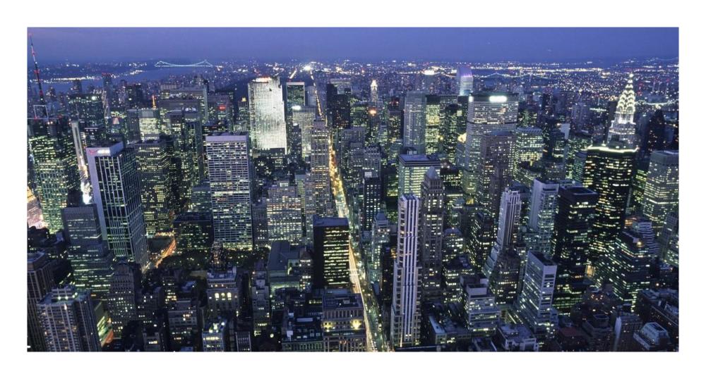Fifth avenue and Midtown Manhattan, NYC-Paper Art-26"x14"