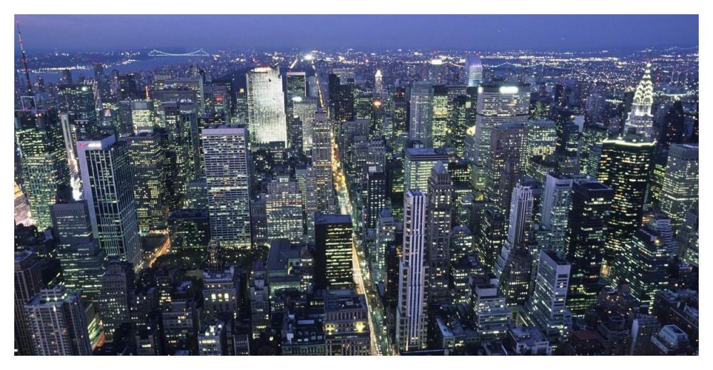 Fifth avenue and Midtown Manhattan, NYC-Paper Art-50"x26"