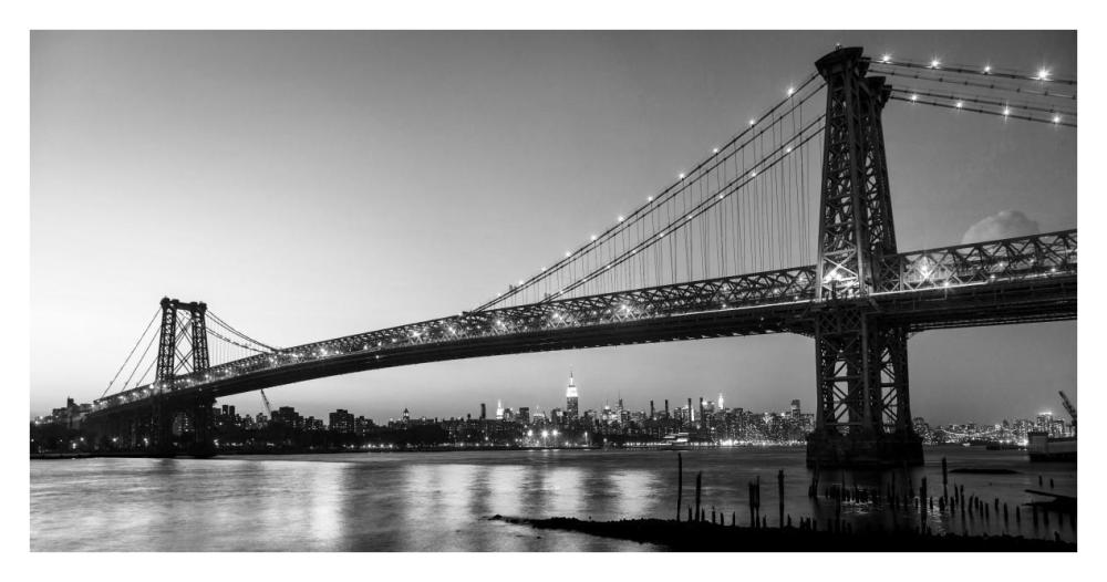 Queensboro Bridge and Manhattan from Brooklyn, NYC-Paper Art-38"x20"