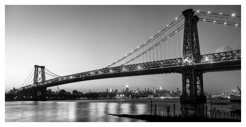 Queensboro Bridge and Manhattan from Brooklyn, NYC-Paper Art-50"x26"