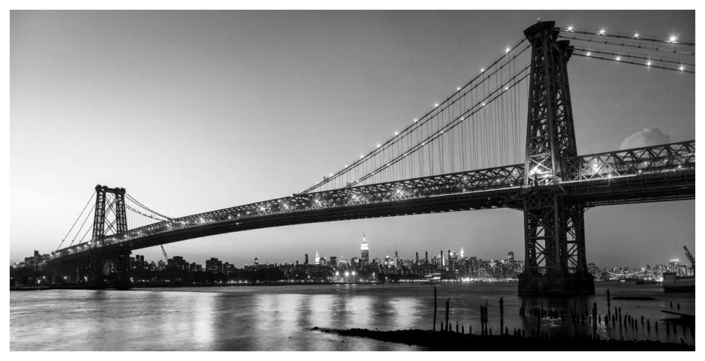 Queensboro Bridge and Manhattan from Brooklyn, NYC-Paper Art-74"x38"