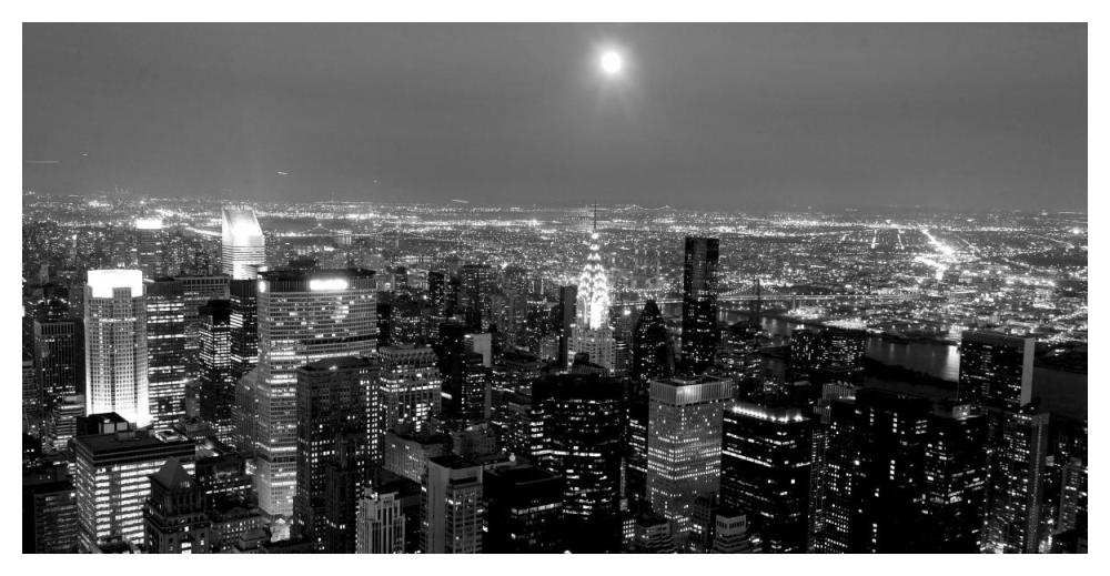 Aerial view of Manhattan, NYC-Paper Art-50"x26"