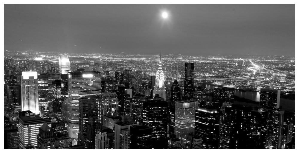 Aerial view of Manhattan, NYC-Paper Art-74"x38"