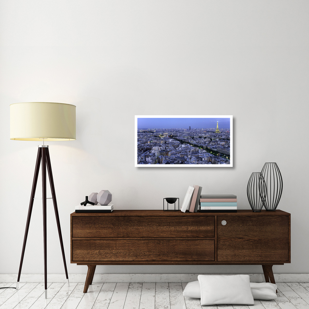 Aerial view of Paris at dusk-Paper Art-38&quotx20"