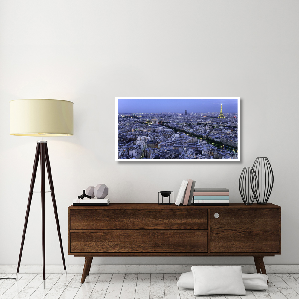 Aerial view of Paris at dusk-Paper Art-50&quotx26"