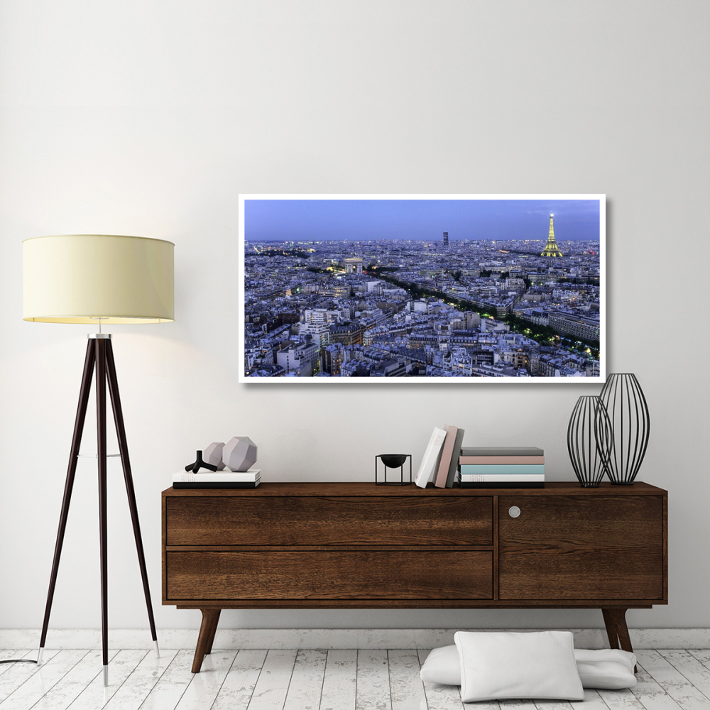 Aerial view of Paris at dusk-Paper Art-62&quotx32"