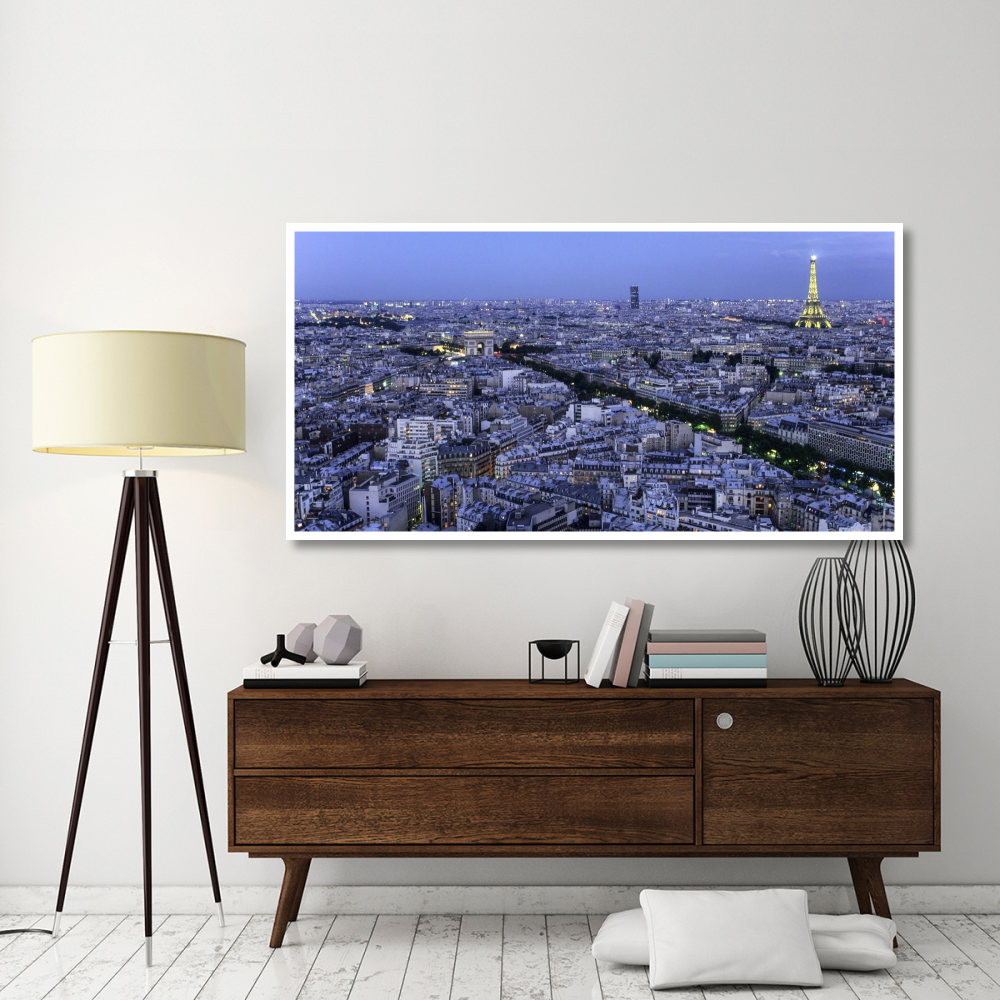 Aerial view of Paris at dusk-Paper Art-74&quotx38"