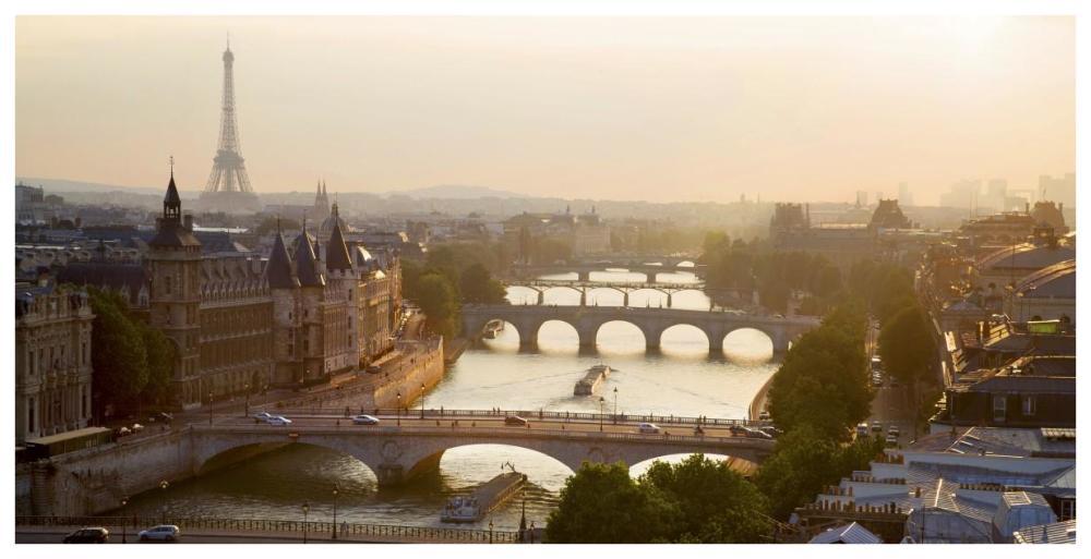 Bridges over the Seine river, Paris-Paper Art-74"x38"
