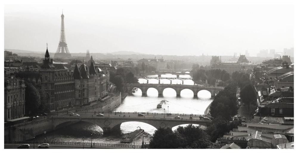 Bridges over the Seine river, Paris-Paper Art-74"x38"