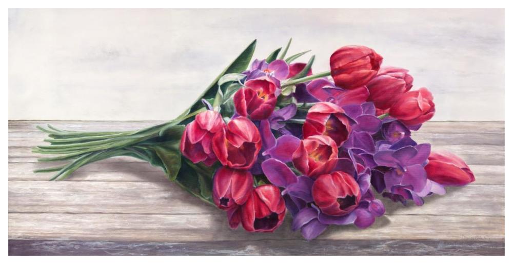 Bouquet-Paper Art-62"x32"