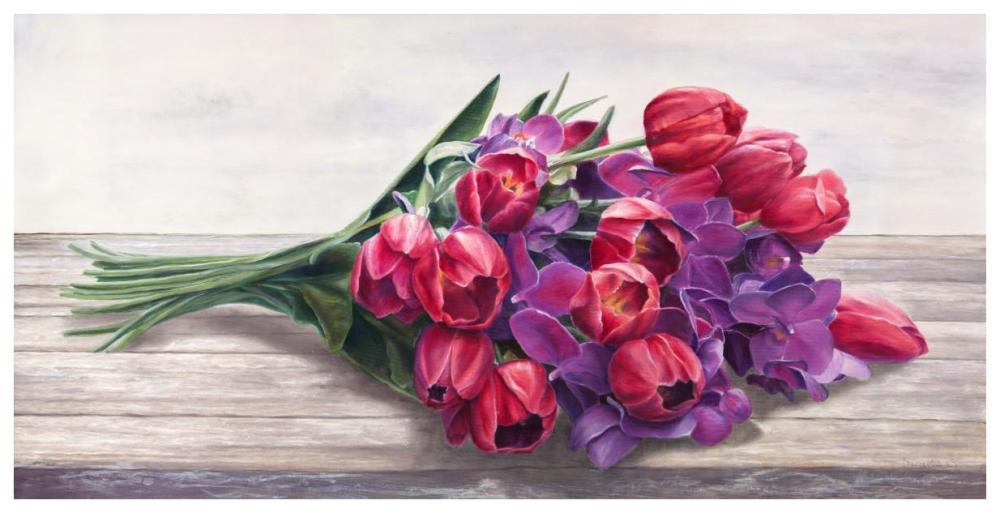 Bouquet-Paper Art-74"x38"
