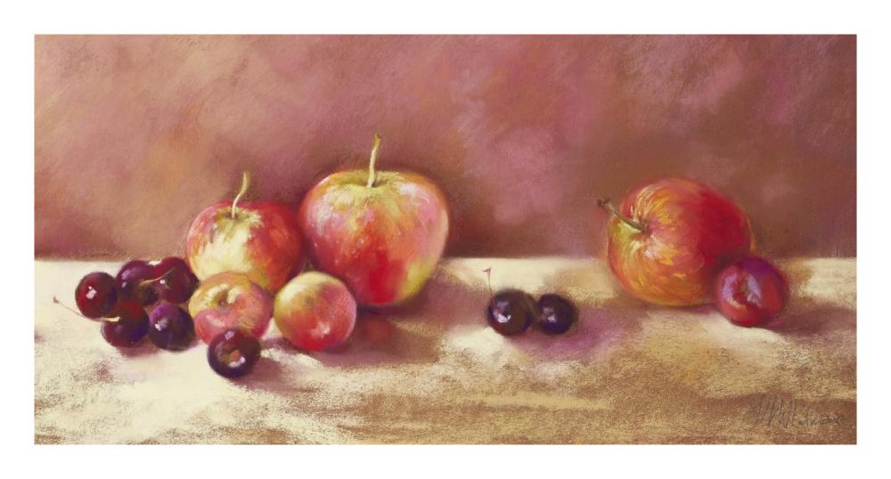 Cherries and Apples (detail)-Paper Art-26"x14"