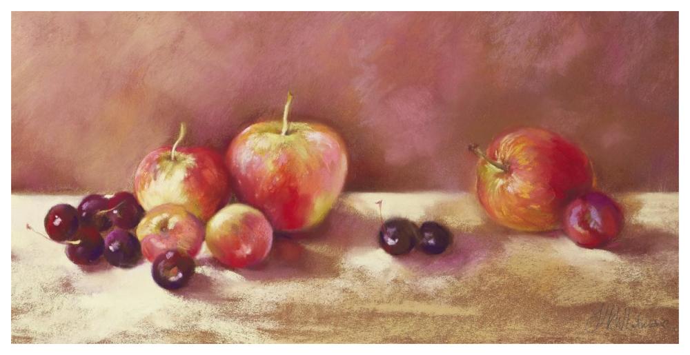 Cherries and Apples (detail)-Paper Art-62"x32"