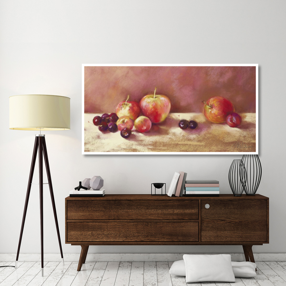 Cherries and Apples (detail)-Paper Art-74&quotx38"
