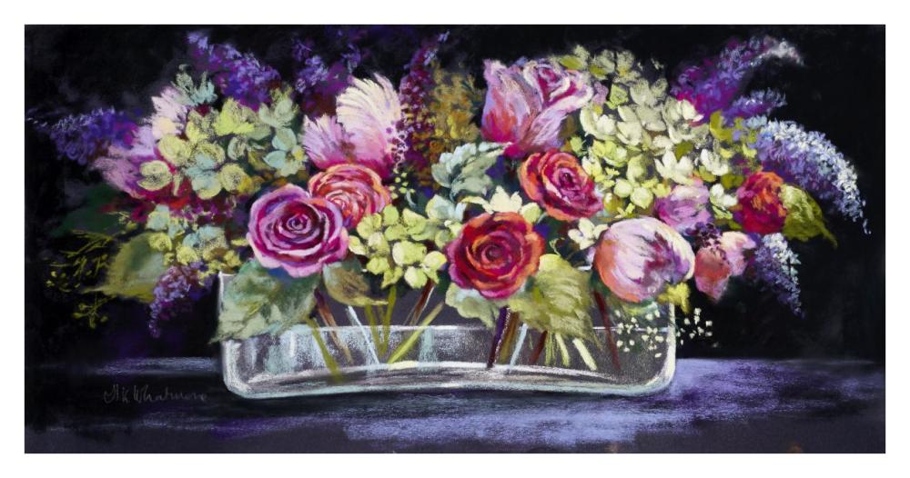 Roses and Lilacs-Paper Art-38"x20"