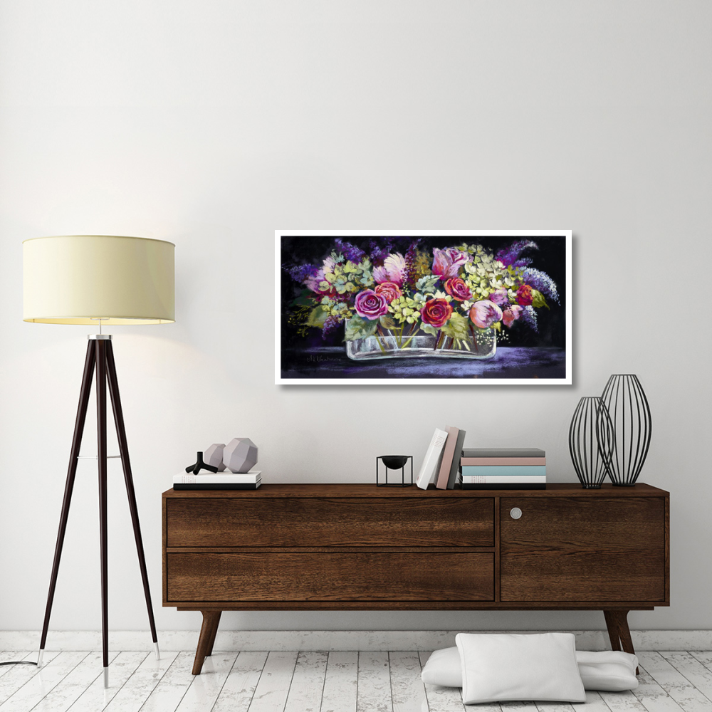 Roses and Lilacs-Paper Art-50&quotx26"
