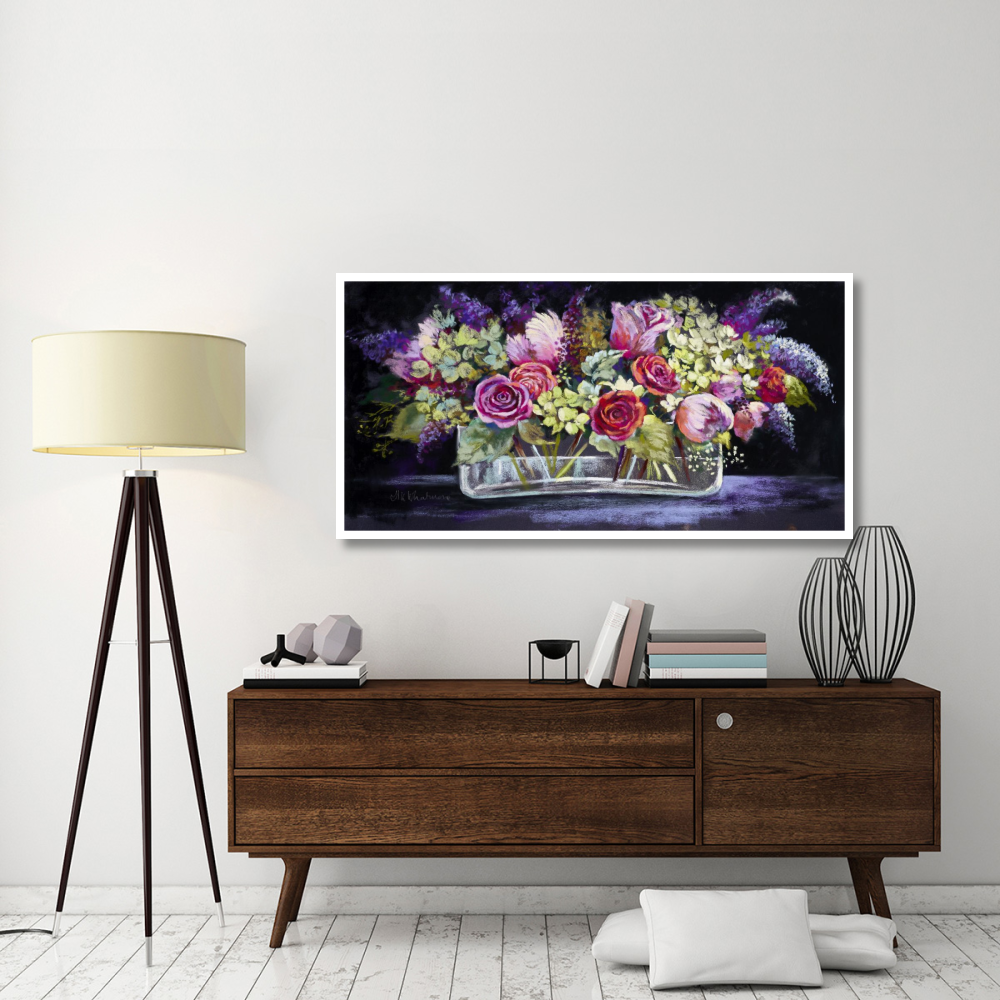 Roses and Lilacs-Paper Art-62&quotx32"