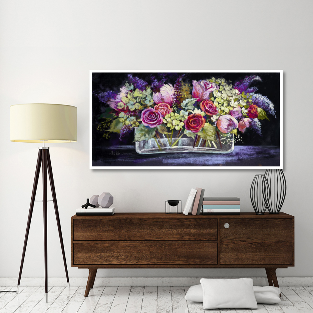 Roses and Lilacs-Paper Art-74&quotx38"