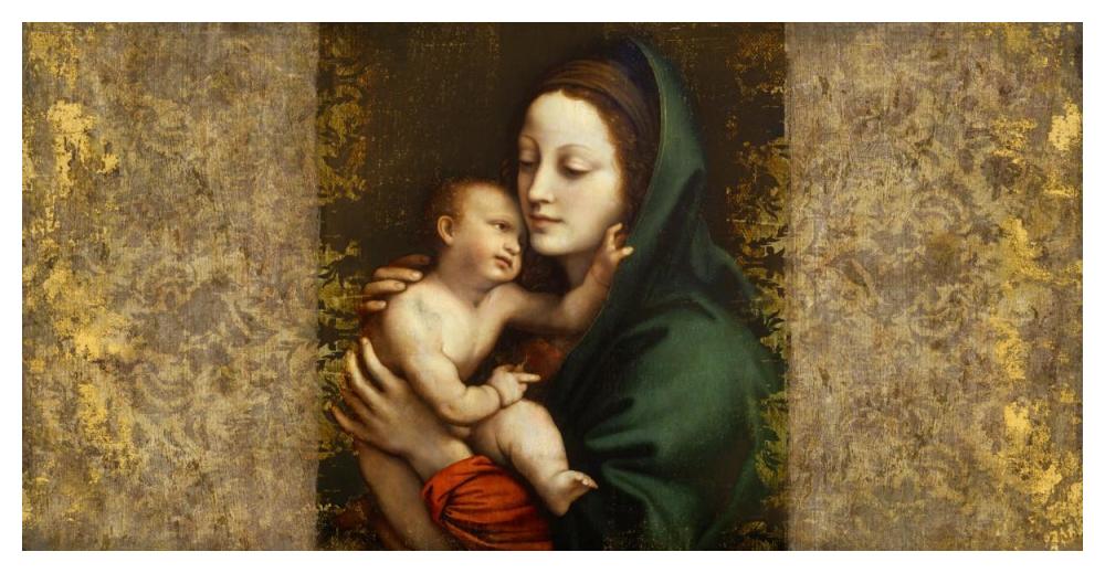 Holy Virgin (Italian school)-Paper Art-50"x26"