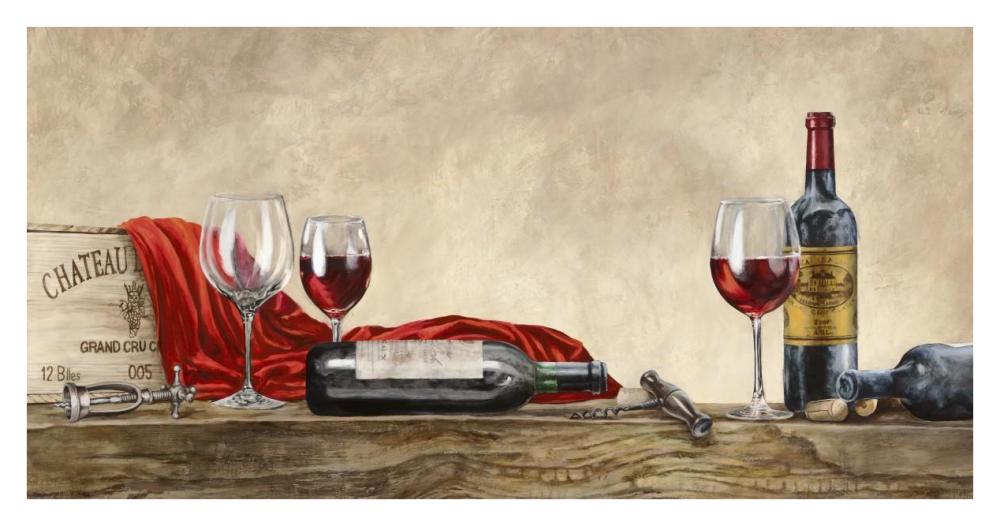 Grand Cru Wines (detail)-Paper Art-38"x20"