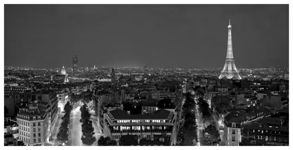 Paris at night-Paper Art-74"x38"