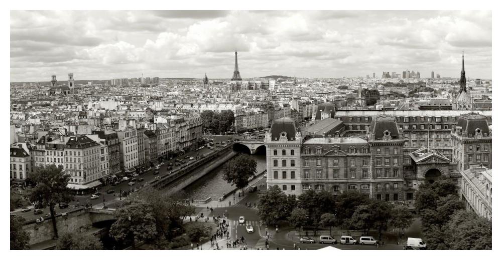 Paris Panorama-Paper Art-50"x26"