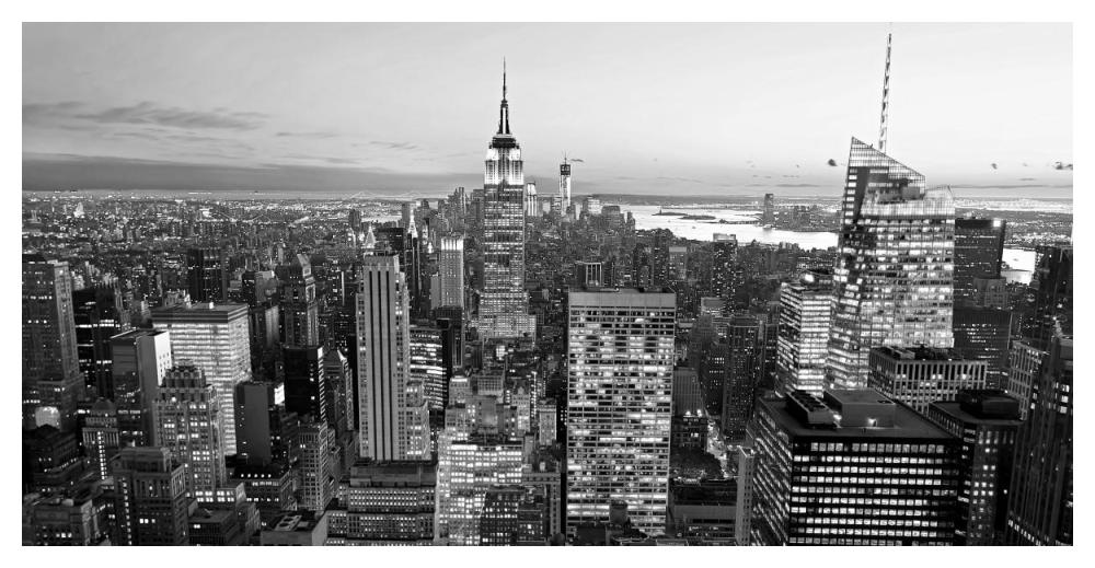 Aerial view of Manhattan, NYC-Paper Art-50"x26"