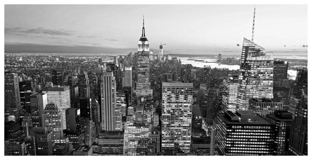 Aerial view of Manhattan, NYC-Paper Art-74"x38"