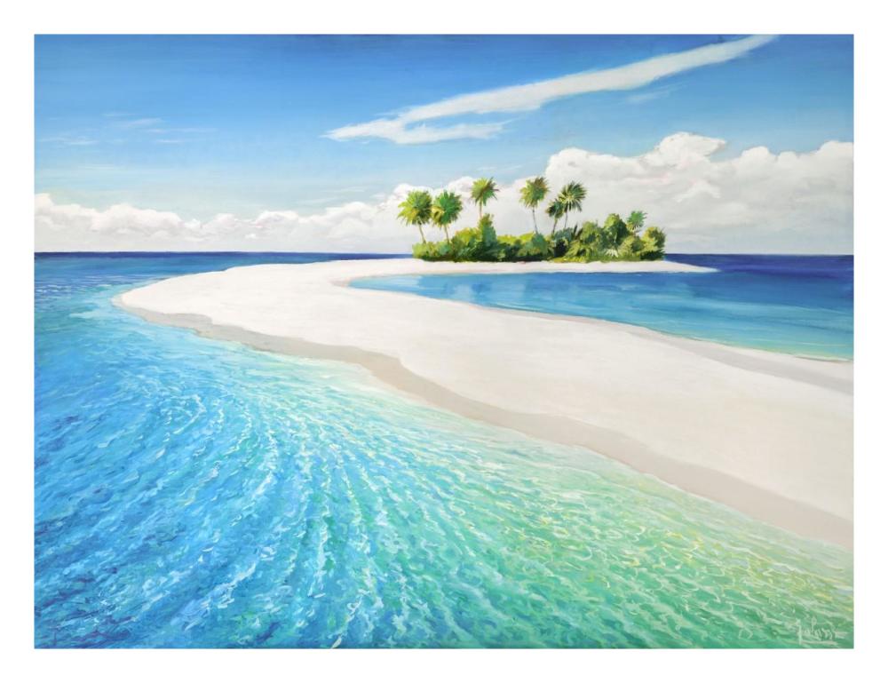 Isola tropicale-Paper Art-26"x20"