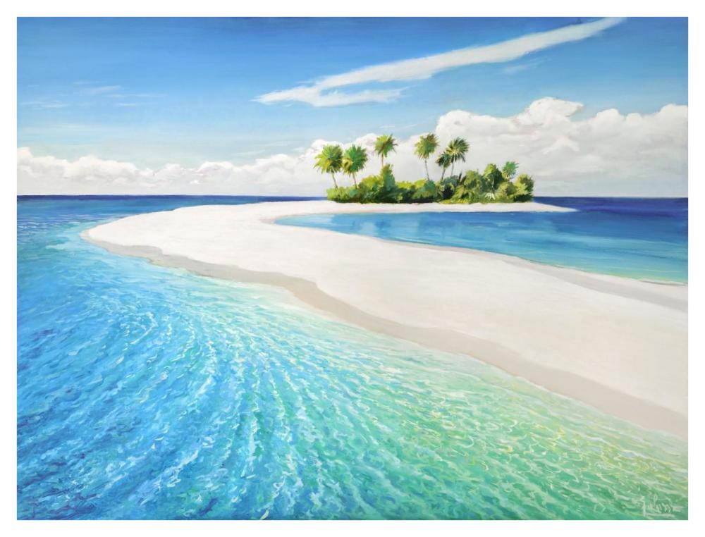Isola tropicale-Paper Art-42"x32"