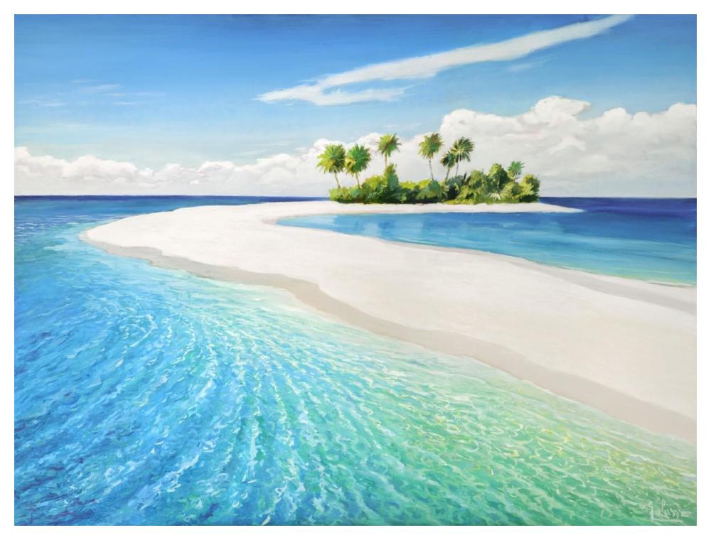 Isola tropicale-Paper Art-50"x38"