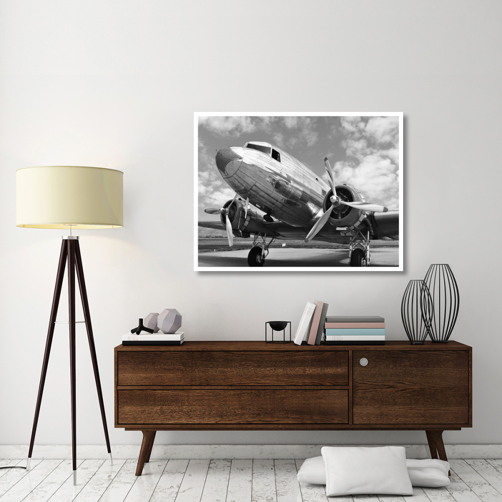 DC-3 in air field, Arizona-Paper Art-50&quotx38"