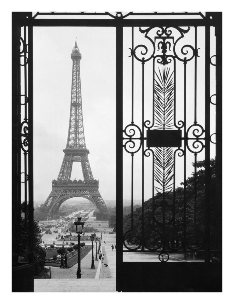Eiffel Tower from the Trocadero Palace, Paris-Paper Art-20"x26"